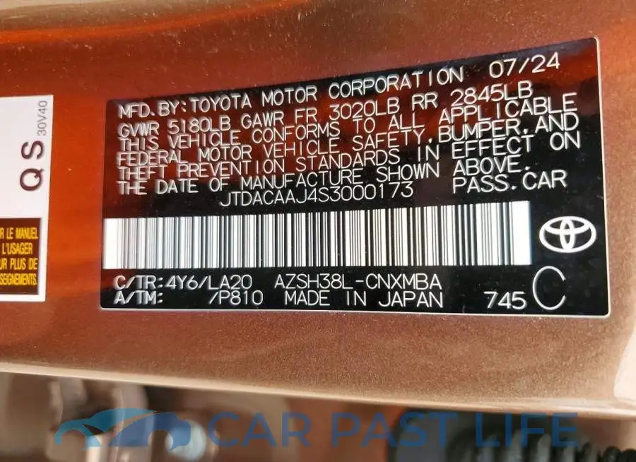 JTDACAAJ4S3000173# 13