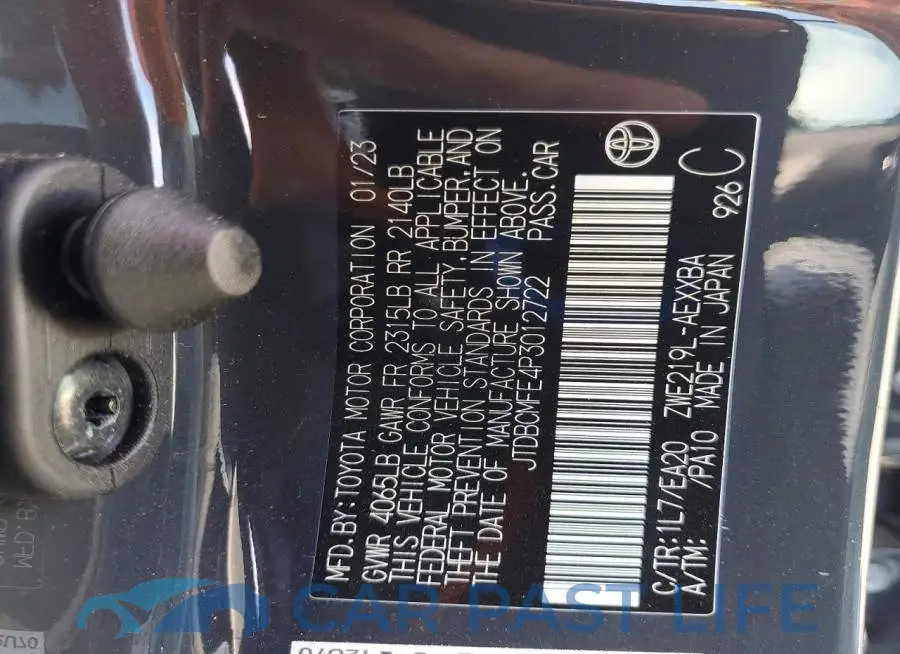 JTDBCMFE4P3012722# 12