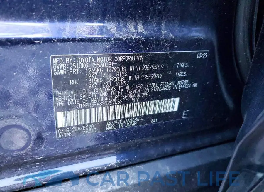 JTMEB3FV8SD257052# 12