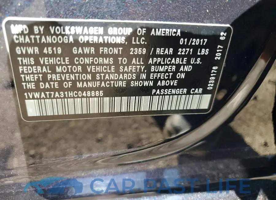 1VWAT7A31HC048885# 12