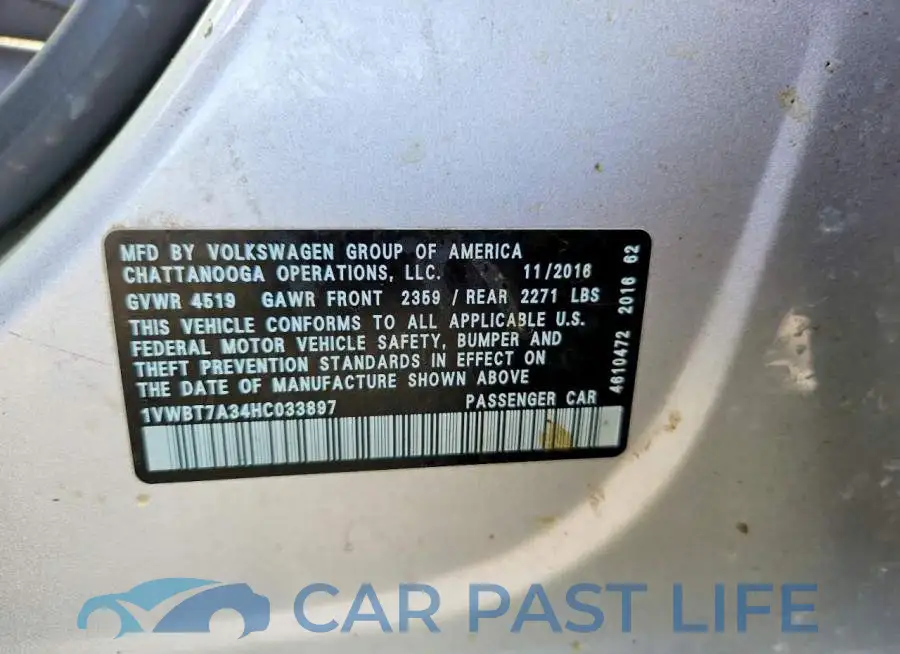 1VWBT7A34HC033897# 12