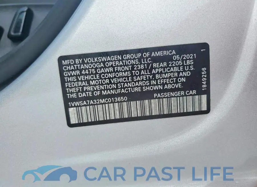 1VWSA7A32MC013650# 12