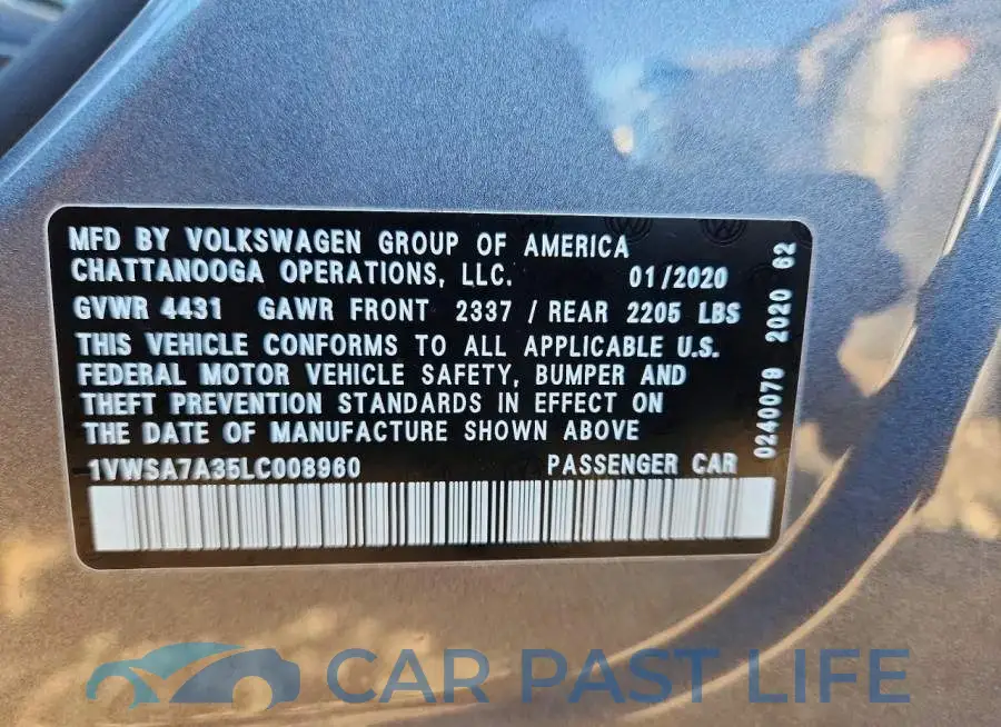 1VWSA7A35LC008960# 12