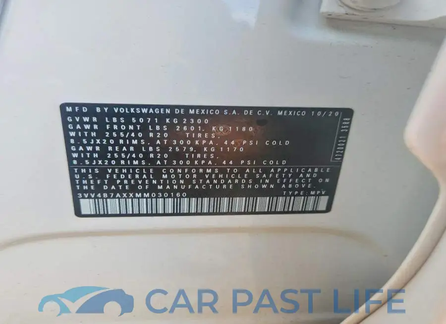 3VV4B7AXXMM030160# 12