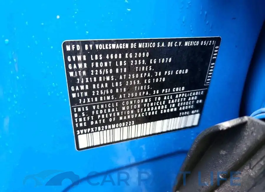 3VVPX7B29NM009223# 12