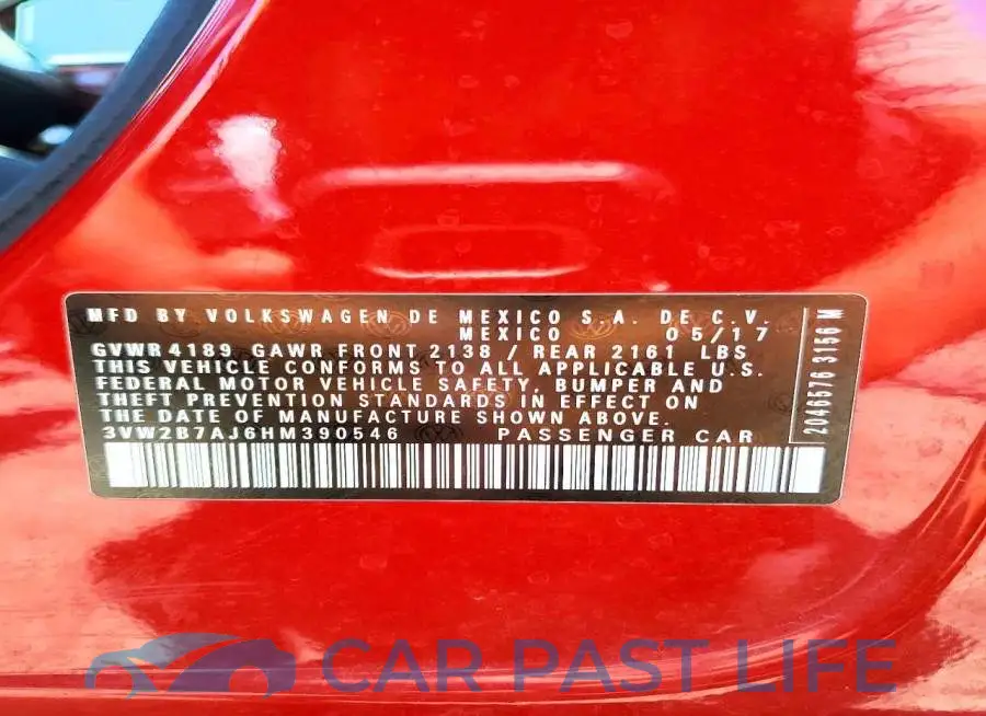 3VW2B7AJ6HM390546# 13