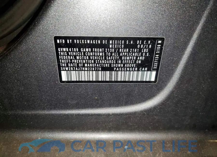 3VW2B7AJ7HM228778# 13