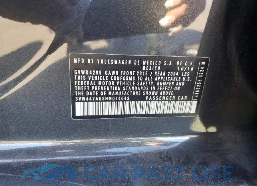 3VW447AU8HM024049# 12