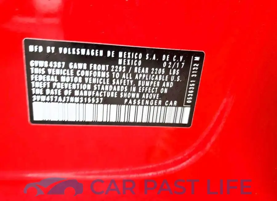 3VW4T7AJ7HM315537# 13