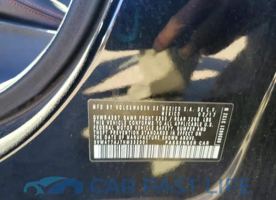 3VW4T7AJ7HM332001# 12