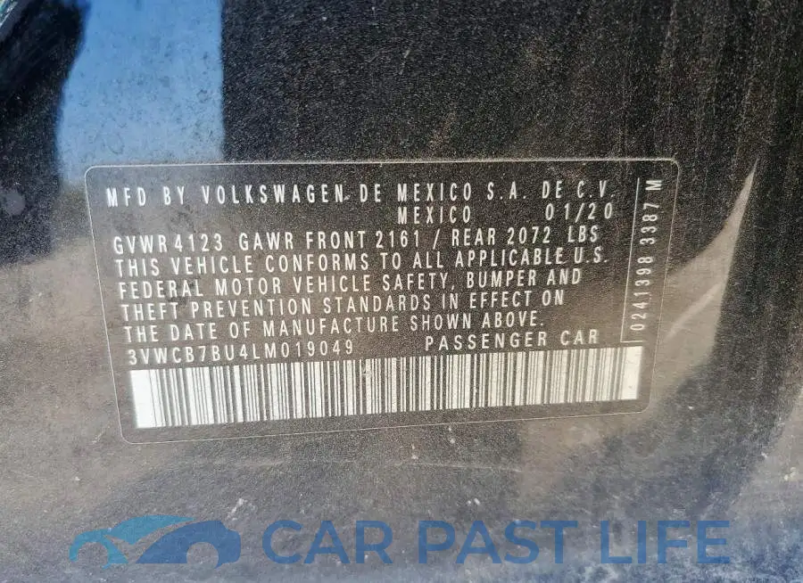3VWCB7BU4LM019049# 12