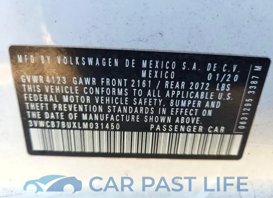 3VWCB7BUXLM031450# 13