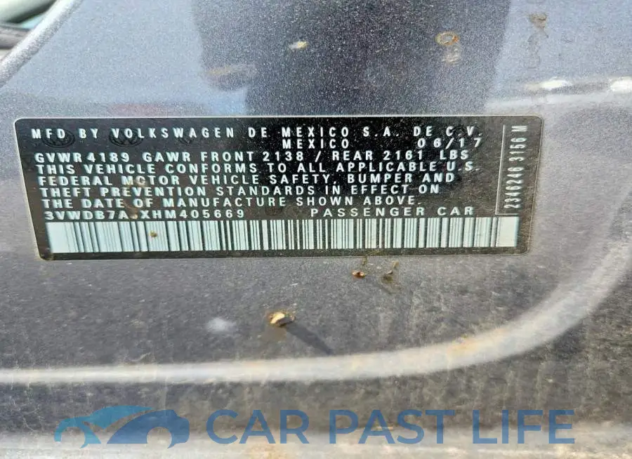 3VWDB7AJXHM405669# 12