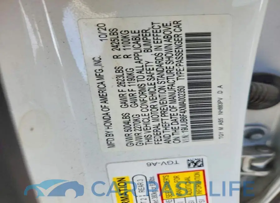 19UUB6F4XMA002350# 12