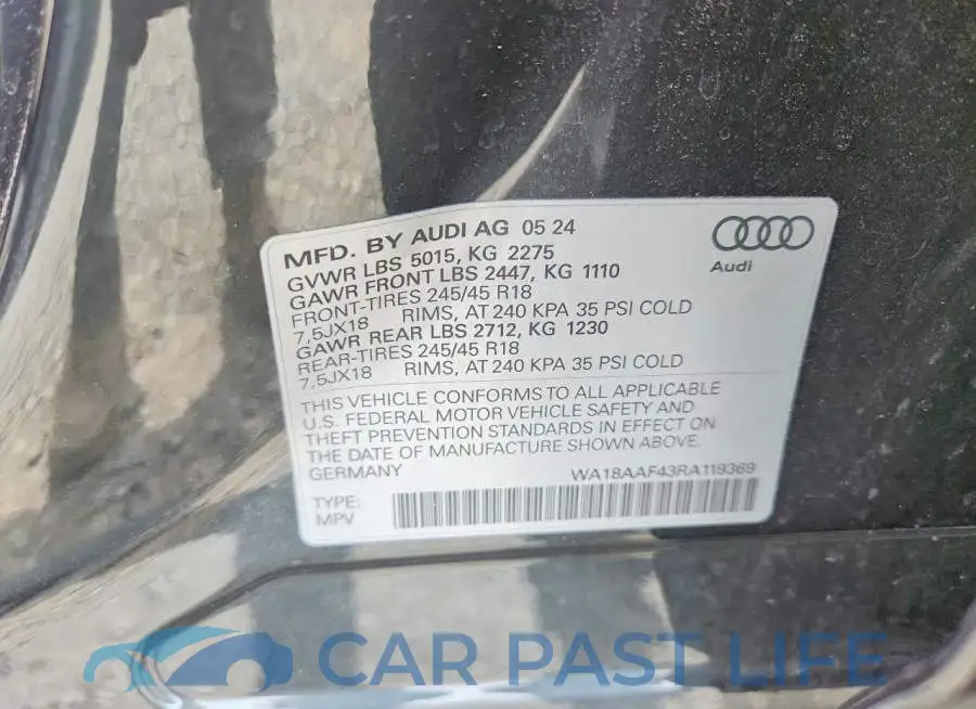 WA18AAF43RA119369# 13