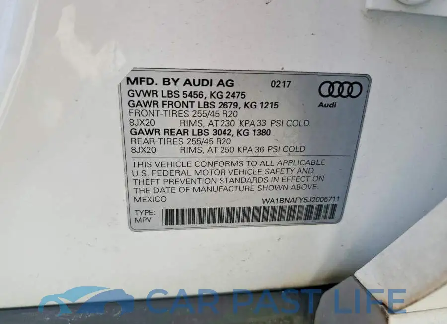 WA1BNAFY5J2005711# 13