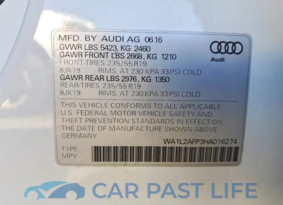 WA1L2AFP3HA016274# 13