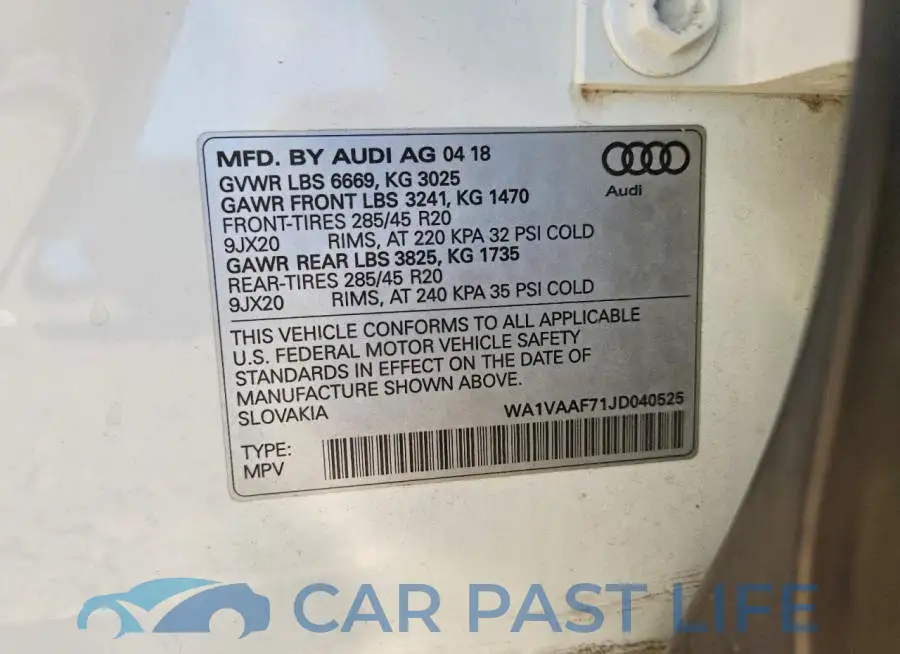 WA1VAAF71JD040525# 13