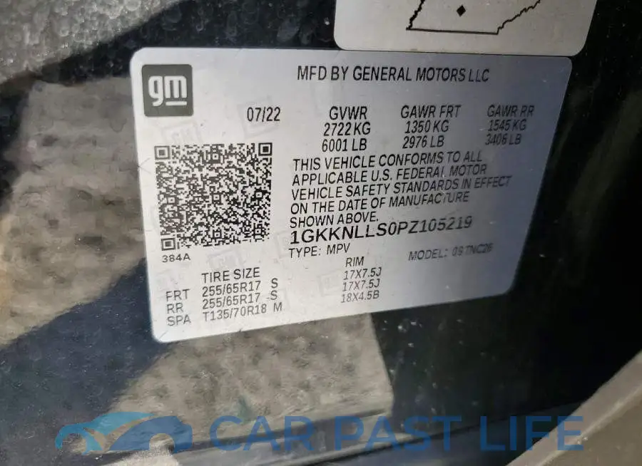 1GKKNLLS0PZ105219# 13