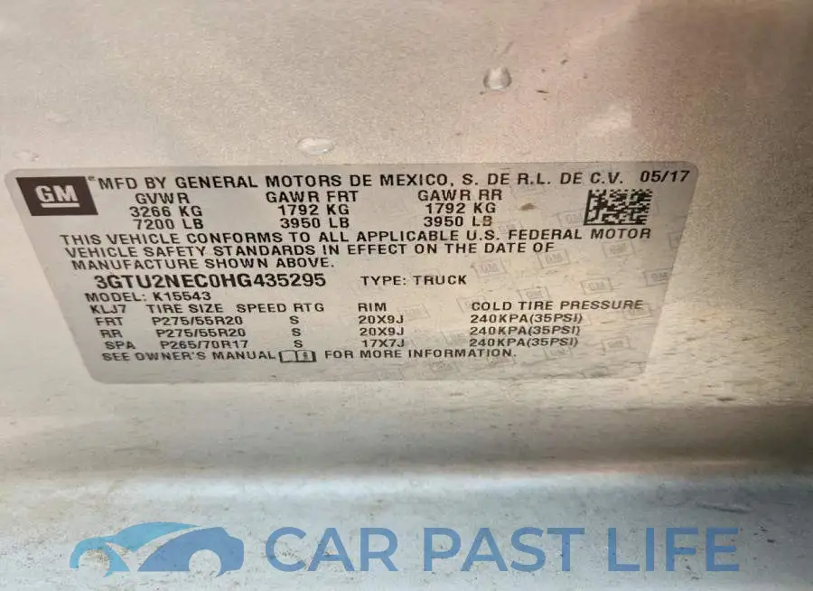 3GTU2NEC0HG435295# 12
