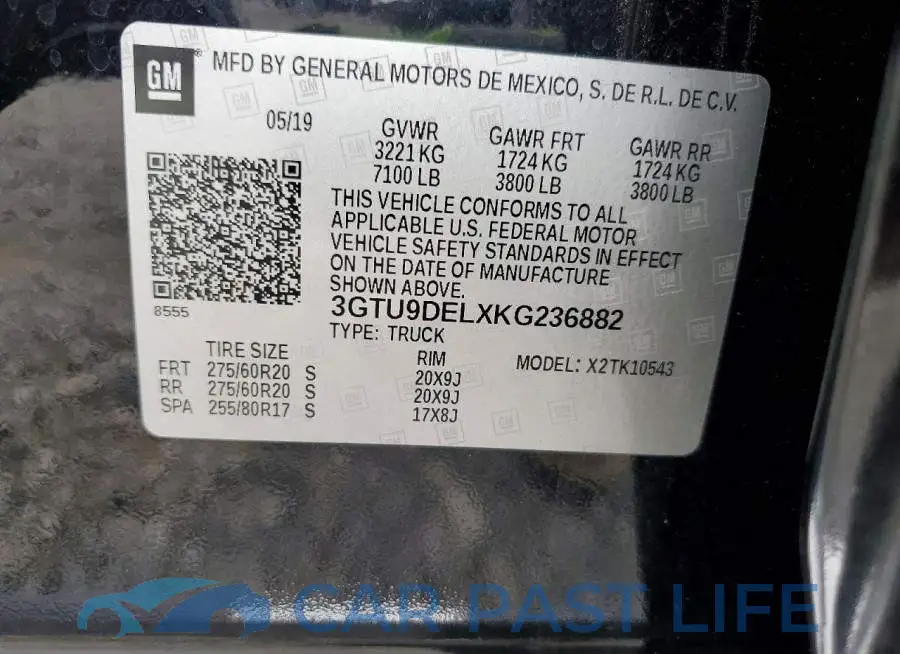 3GTU9DELXKG236882# 12