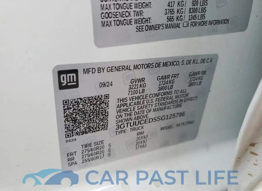 3GTUUCED5SG125786# 12