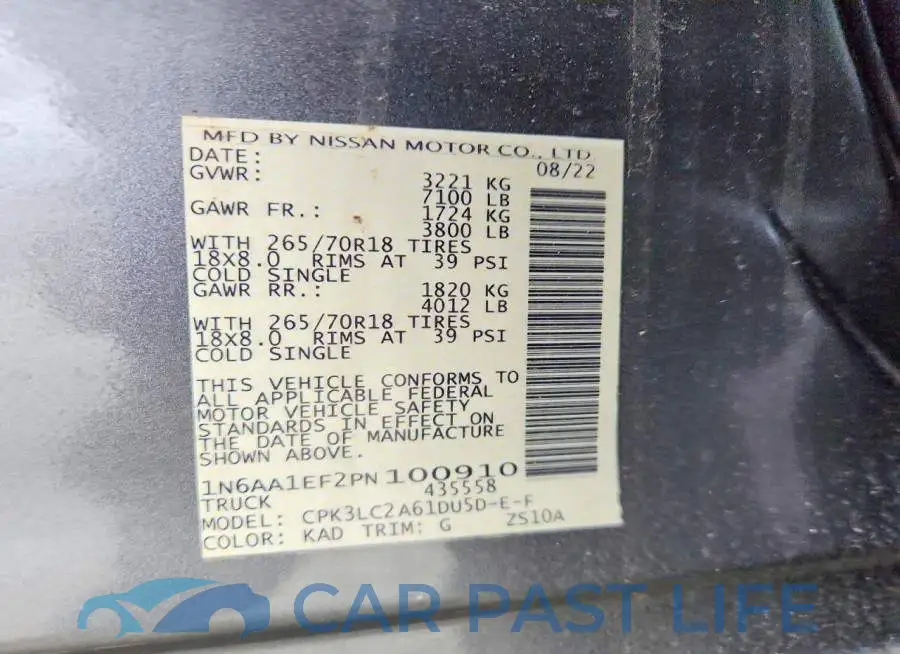 1N6AA1EF2PN100910# 12