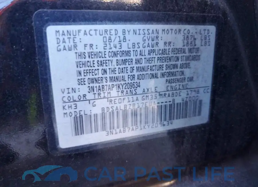 3N1AB7AP1KY209634# 13