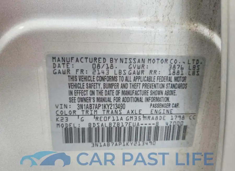 3N1AB7AP1KY213490# 12