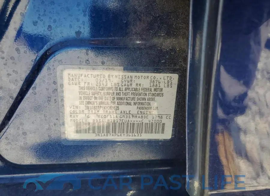 3N1AB7AP6KY361635# 13