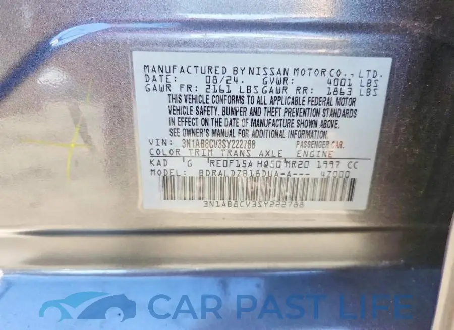 3N1AB8CV3SY222788# 12