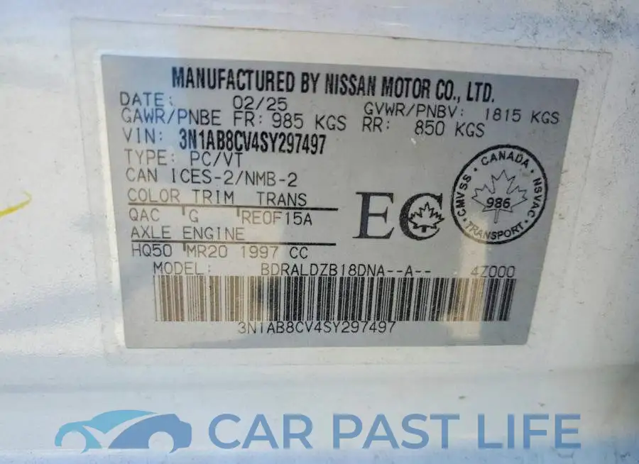 3N1AB8CV4SY297497# 12