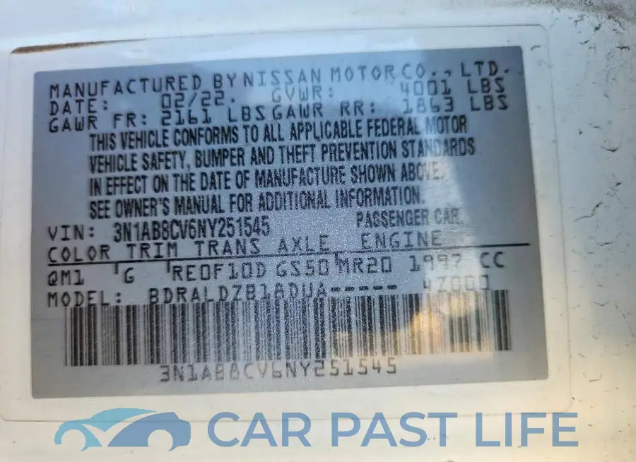 3N1AB8CV6NY251545# 12