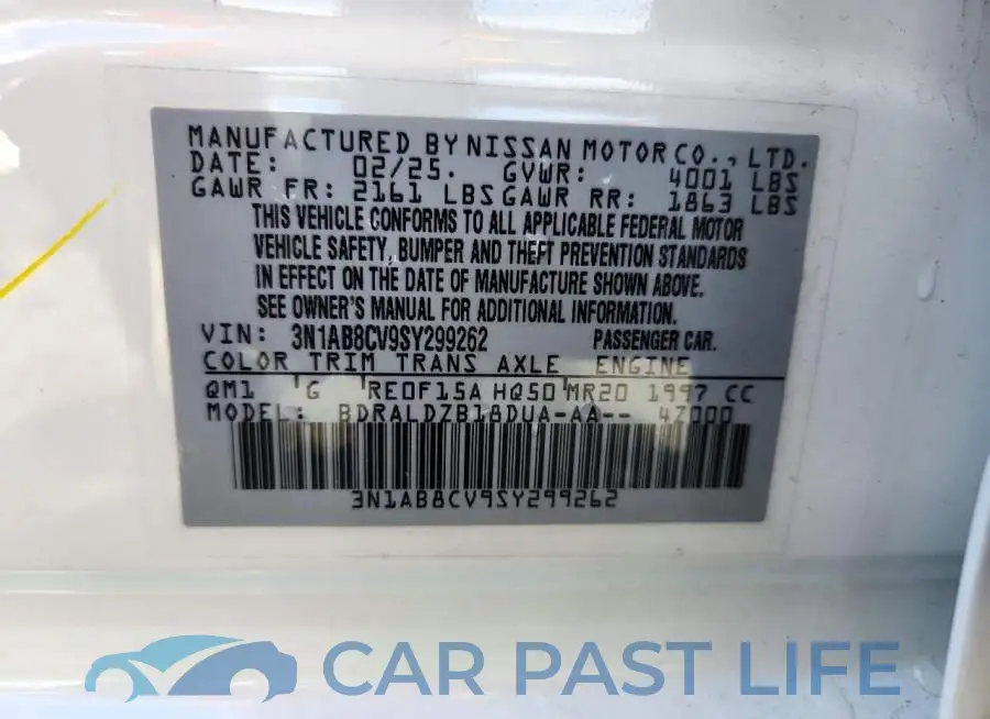 3N1AB8CV9SY299262# 12