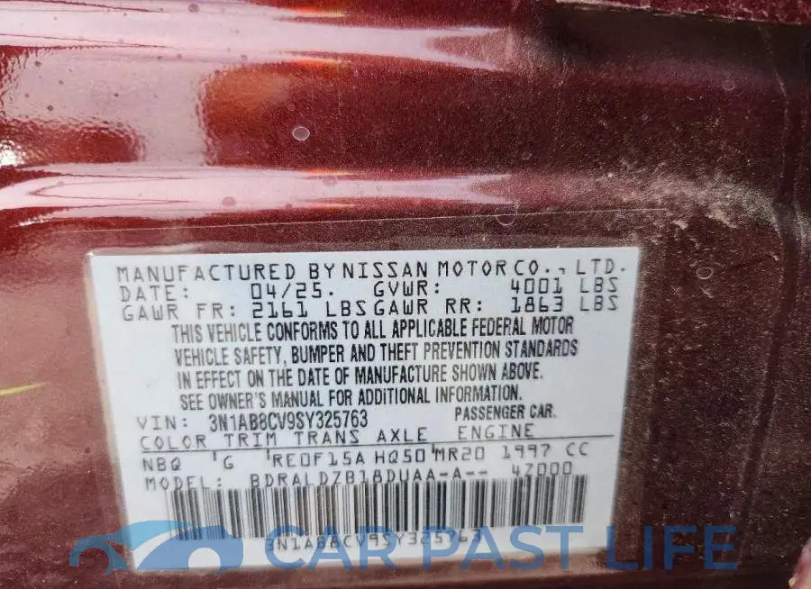 3N1AB8CV9SY325763# 13