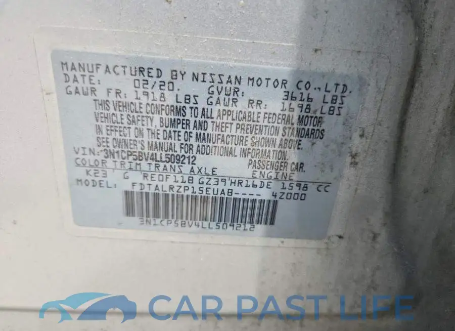 3N1CP5BV4LL509212# 12