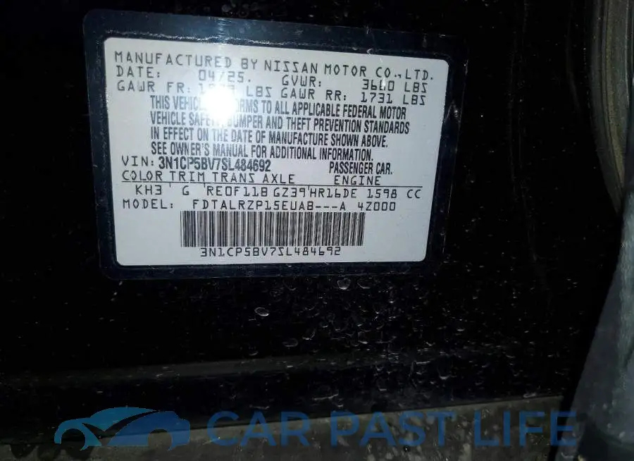 3N1CP5BV7SL484692# 13