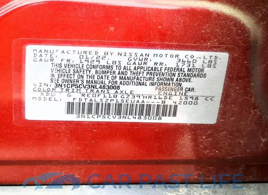 3N1CP5CV3NL483008# 13