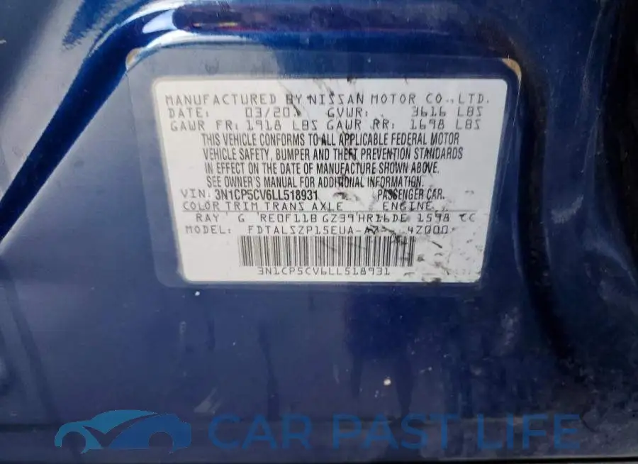 3N1CP5CV6LL518931# 13