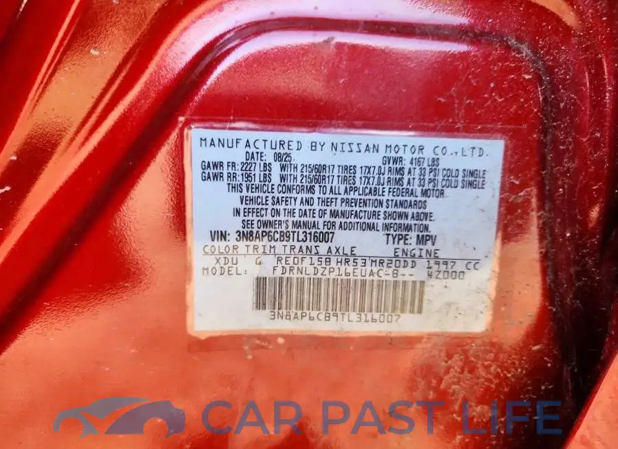 3N8AP6CB9TL316007# 13