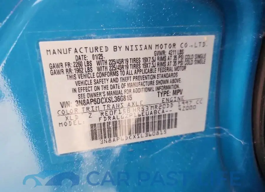 3N8AP6DCXSL360815# 12