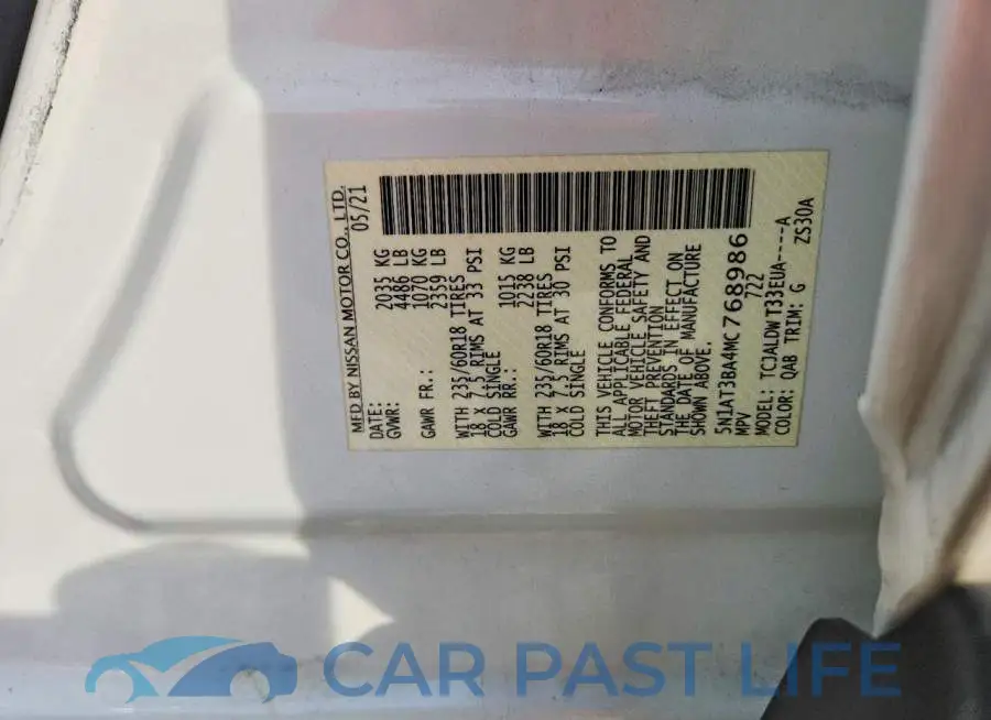 5N1AT3BA4MC768986# 12