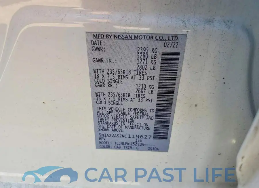 5N1AZ2AS2NC119627# 13