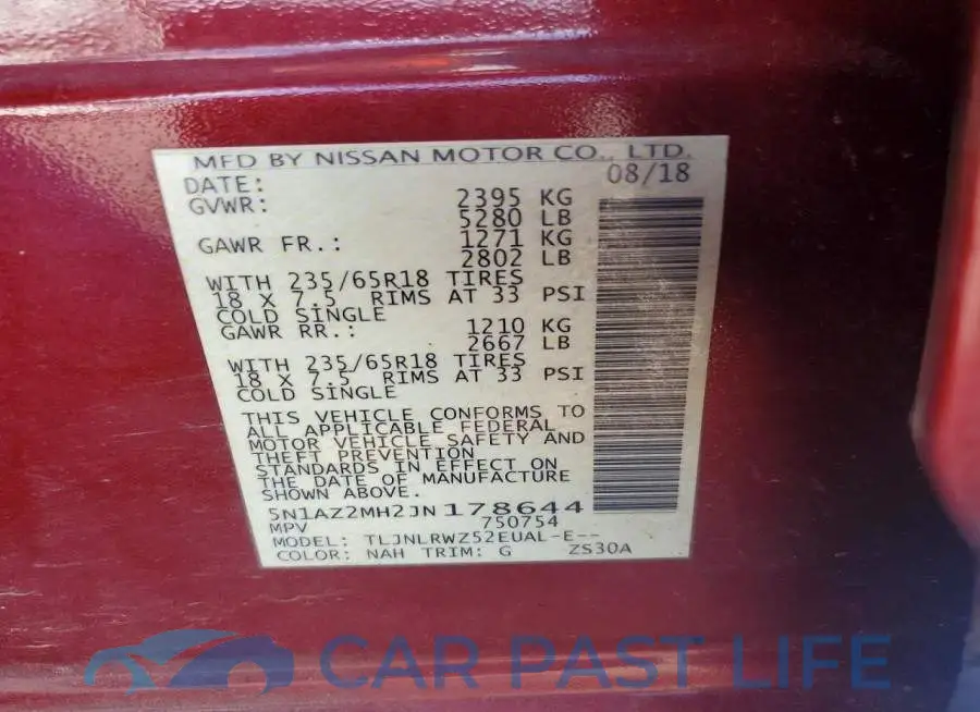 5N1AZ2MH2JN178644# 13