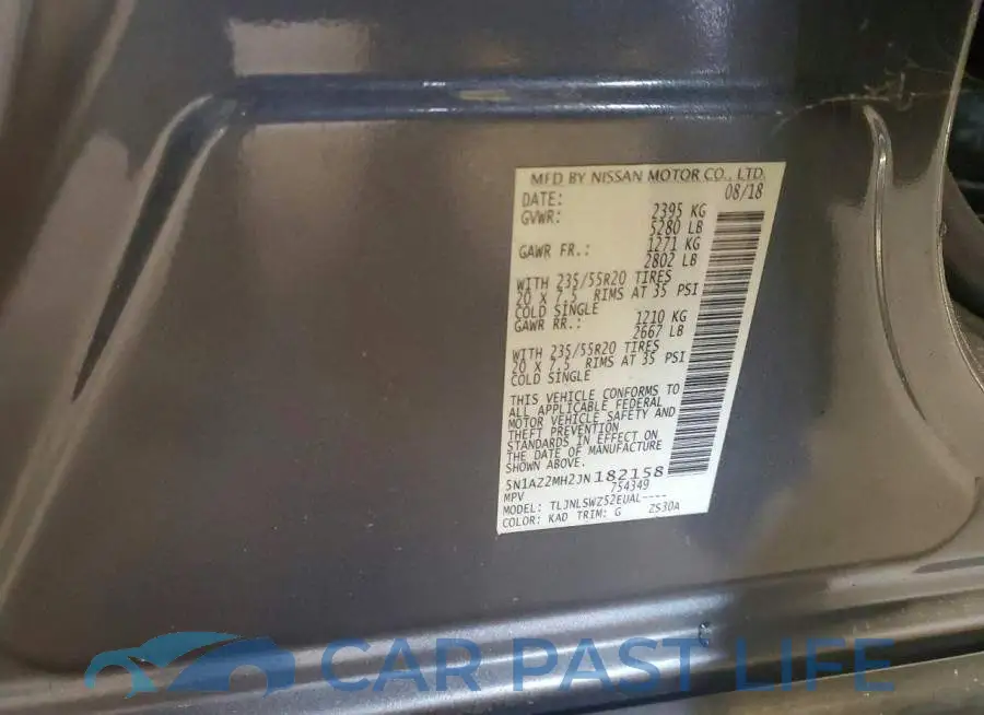 5N1AZ2MH2JN182158# 13