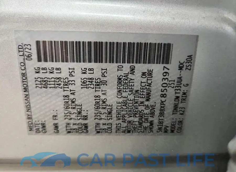 5N1BT3BBXPC850397# 12