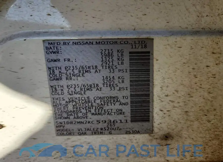 5N1DR2MN2KC593611# 12