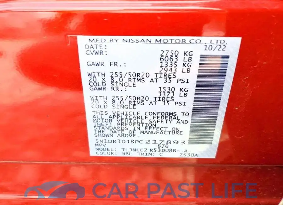 5N1DR3DJ8PC217893# 13