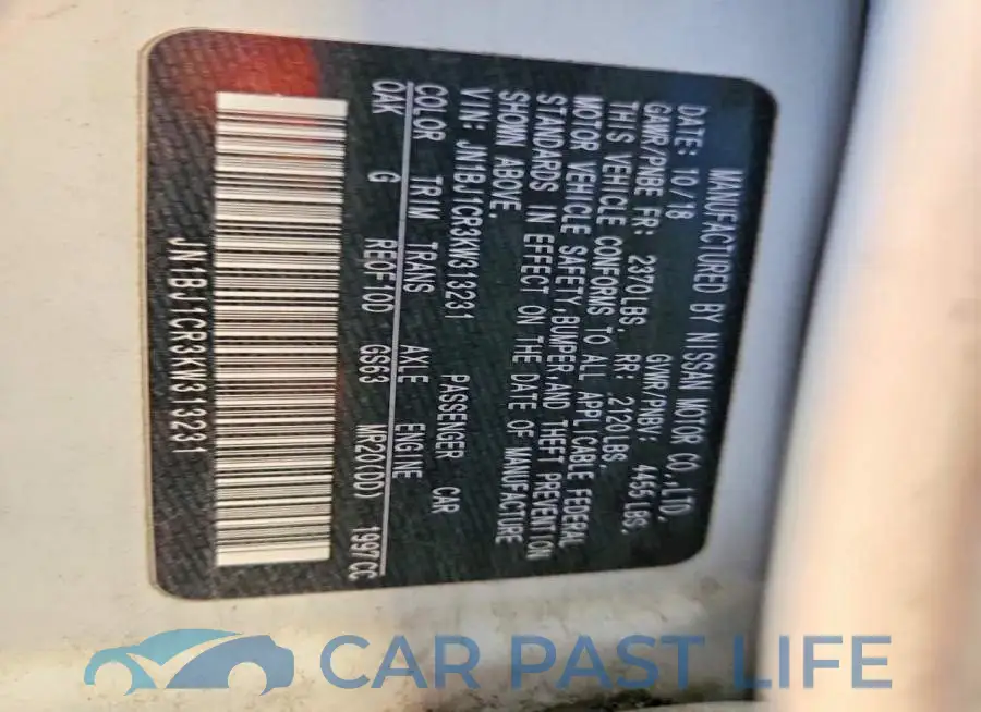 JN1BJ1CR3KW313231# 13