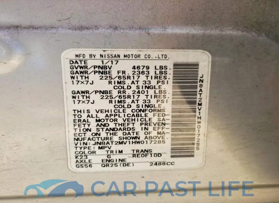 JN8AT2MV1HW017285# 13
